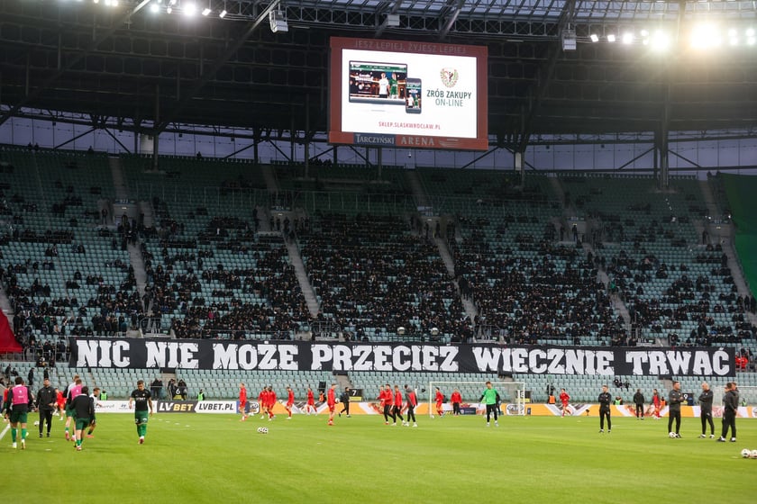 Kibice na meczu Śląska z Jagiellonią