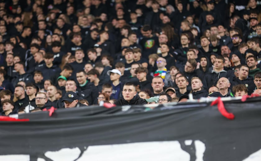 Kibice na meczu Śląska z Jagiellonią