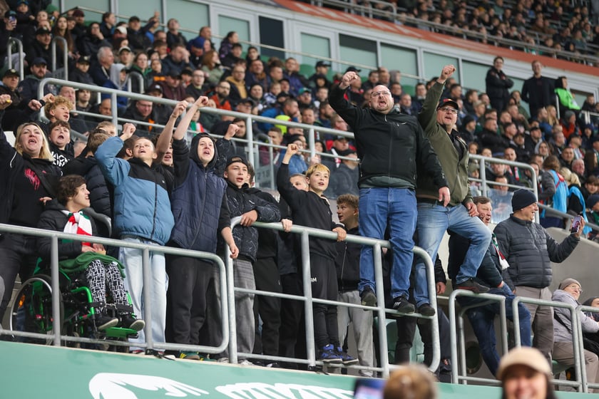 Kibice na meczu Śląska z Jagiellonią