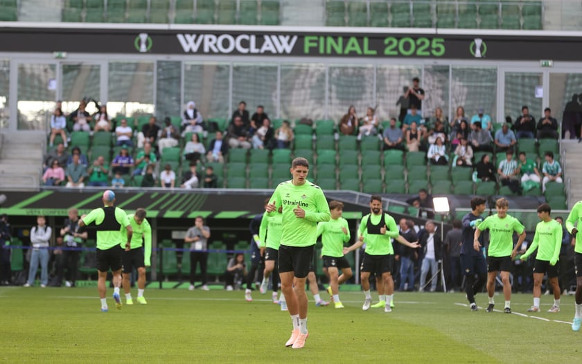 Trening Betisu na stadionie we Wrocławiu przed finałem z Chelsea, 27 maja
