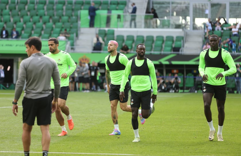 Trening Betisu na stadionie we Wrocławiu przed finałem z Chelsea, 27 maja