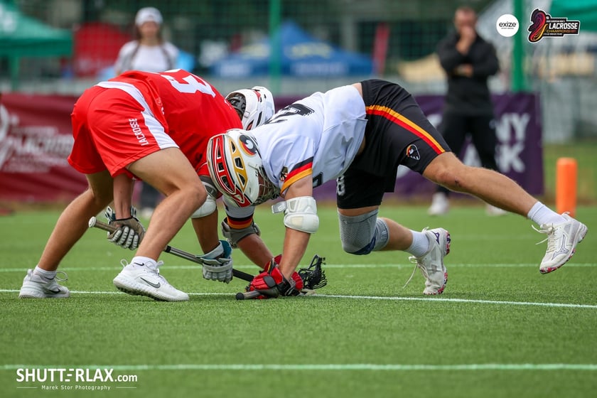 Mecz Polska - Niemcy na na Mistrzostwach Europy Mężczyzn w Lacrosse Wrocław 2025