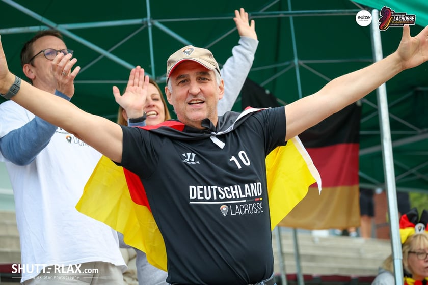Mecz Polska - Niemcy na na Mistrzostwach Europy Mężczyzn w Lacrosse Wrocław 2025