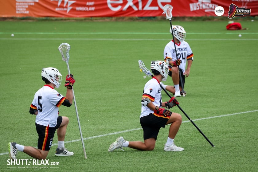 Mecz Polska - Niemcy na na Mistrzostwach Europy Mężczyzn w Lacrosse Wrocław 2025