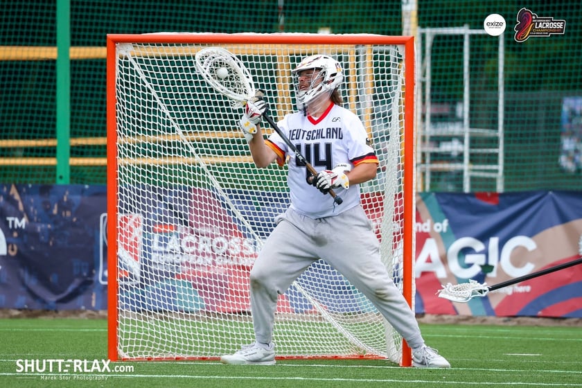 Mecz Polska - Niemcy na na Mistrzostwach Europy Mężczyzn w Lacrosse Wrocław 2025