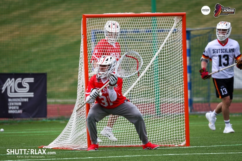 Mecz Polska - Niemcy na na Mistrzostwach Europy Mężczyzn w Lacrosse Wrocław 2025