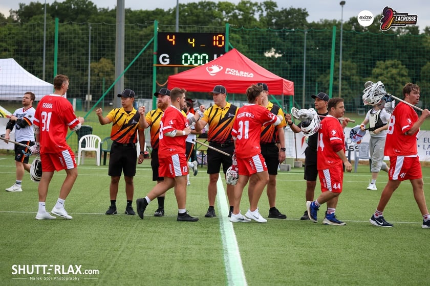 Mecz Polska - Niemcy na na Mistrzostwach Europy Mężczyzn w Lacrosse Wrocław 2025