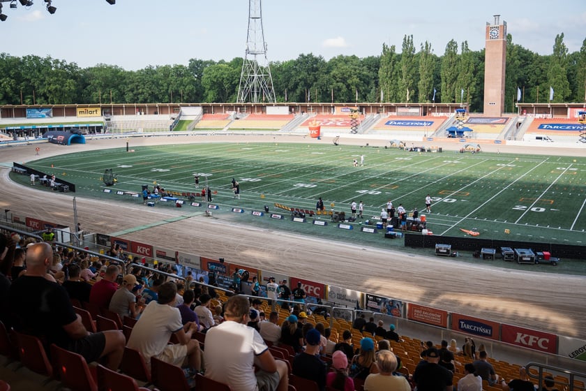 Mecz Panthers Wrocław - Munich Ravens na Stadionie Olimpijskim. Zdjęcia z meczu oraz kibiców, 16 sierpnia 2025 r.