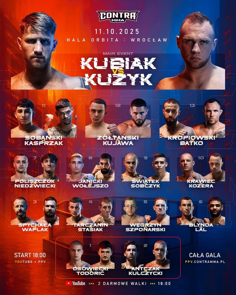 Powiększ obraz: Karty walk gali w Orbicie 11 października 2026