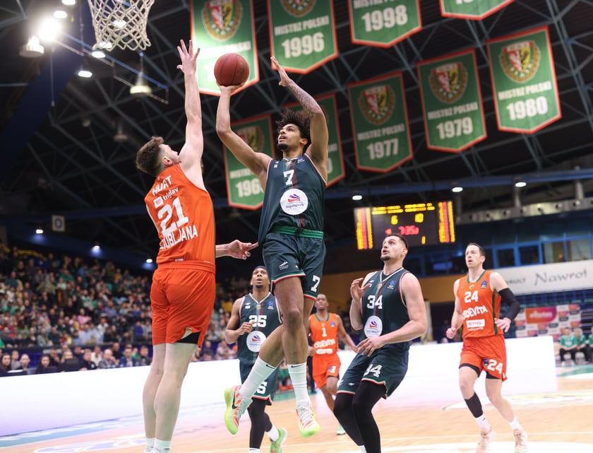 Powiększ obraz: Mecz WKS Śląsk Wrocław - Cedevita Olimpija Ljubljana w Hali Orbita, 10 luty 2026 r.