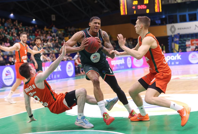 Powiększ obraz: Mecz WKS Śląsk Wrocław - Cedevita Olimpija Ljubljana w Hali Orbita, 10 luty 2026 r.