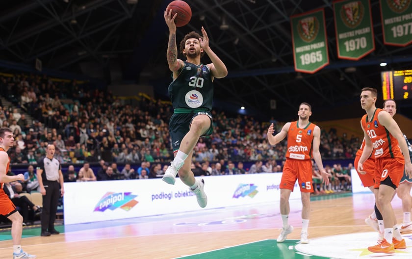 Powiększ obraz: Mecz WKS Śląsk Wrocław - Cedevita Olimpija Ljubljana w Hali Orbita, 10 luty 2026 r.