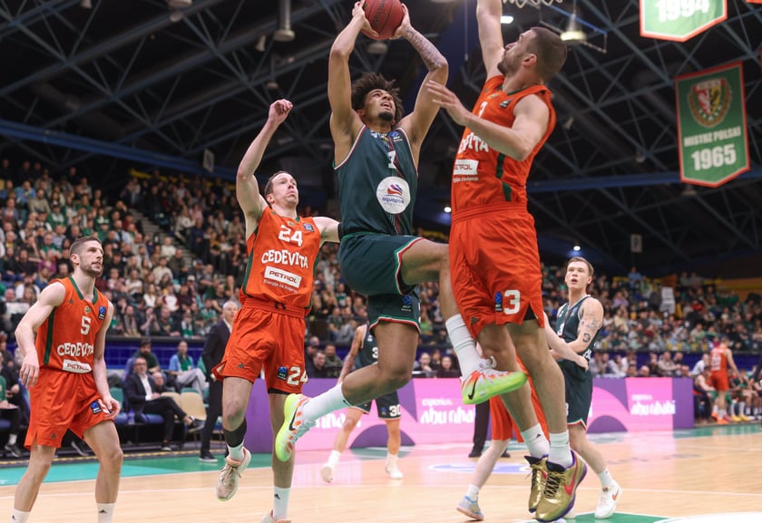 Powiększ obraz: Mecz WKS Śląsk Wrocław - Cedevita Olimpija Ljubljana w Hali Orbita, 10 luty 2026 r.