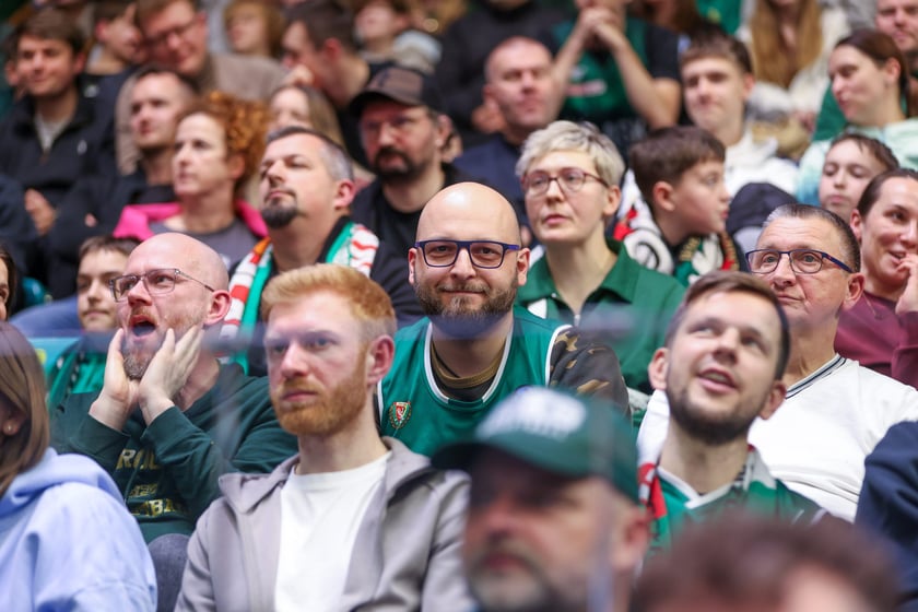 Powiększ obraz: Kibice podczas meczu Śląsk Wrocław - Cedevita Olimpija Ljubljana, 10 lutego 2026 r. w Hali Orbita.