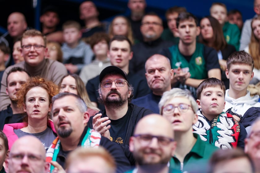 Powiększ obraz: Kibice podczas meczu Śląsk Wrocław - Cedevita Olimpija Ljubljana, 10 lutego 2026 r. w Hali Orbita.