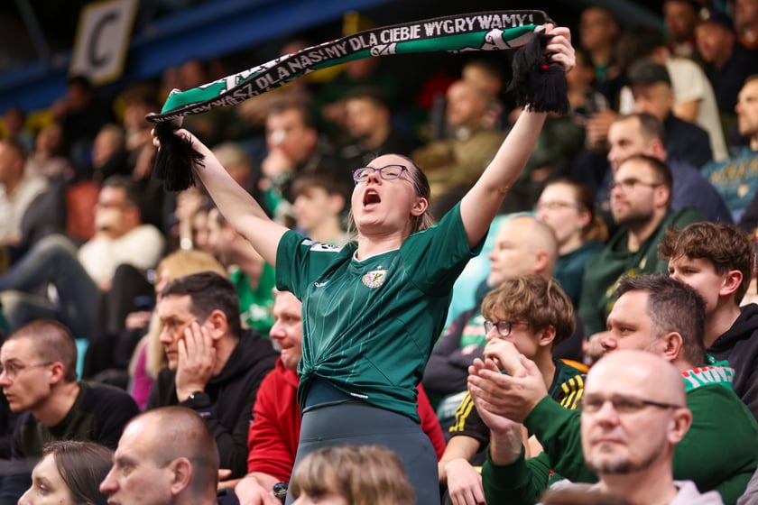 Powiększ obraz: Kibice podczas meczu Śląsk Wrocław - Cedevita Olimpija Ljubljana, 10 lutego 2026 r. w Hali Orbita.