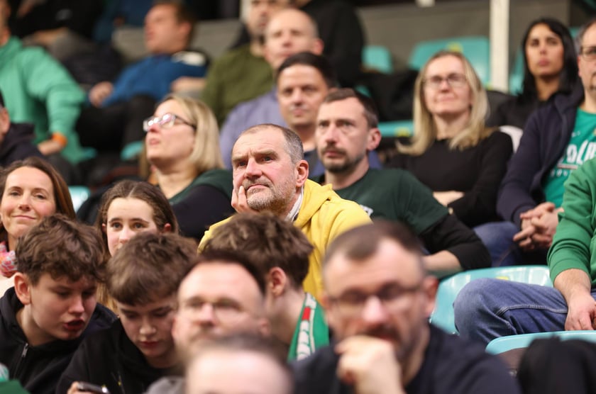 Powiększ obraz: Kibice podczas meczu Śląsk Wrocław - Cedevita Olimpija Ljubljana, 10 lutego 2026 r. w Hali Orbita.