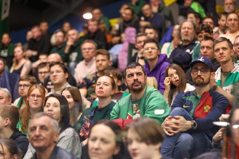 Powiększ obraz: Kibice podczas meczu Śląsk Wrocław - Cedevita Olimpija Ljubljana, 10 lutego 2026 r. w Hali Orbita.
