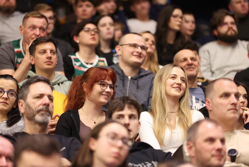 Powiększ obraz: Kibice podczas meczu Śląsk Wrocław - Cedevita Olimpija Ljubljana, 10 lutego 2026 r. w Hali Orbita.