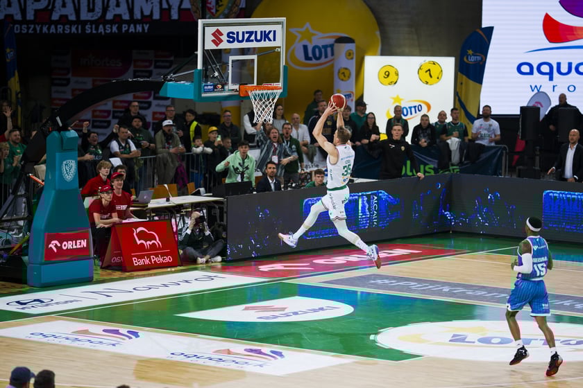 Powiększ obraz: Mecz koszykówki Śląsk Wrocław - Górnik Wałbrzych w Hali Stulecia 10 marca 2026 r.