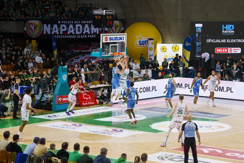 Powiększ obraz: Mecz koszykówki Śląsk Wrocław - Górnik Wałbrzych w Hali Stulecia 10 marca 2026 r.