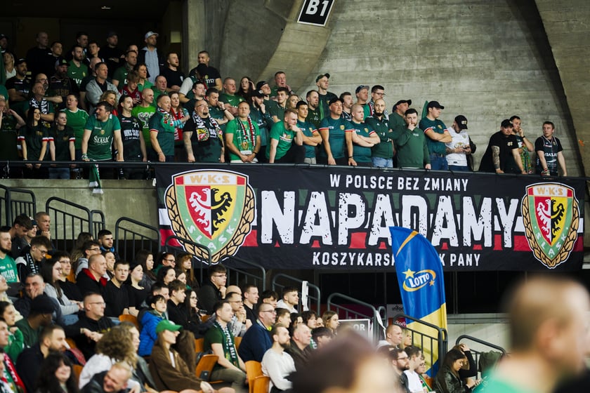 Powiększ obraz: Mecz koszykówki Śląsk Wrocław - Górnik Wałbrzych w Hali Stulecia 10 marca 2026 r.