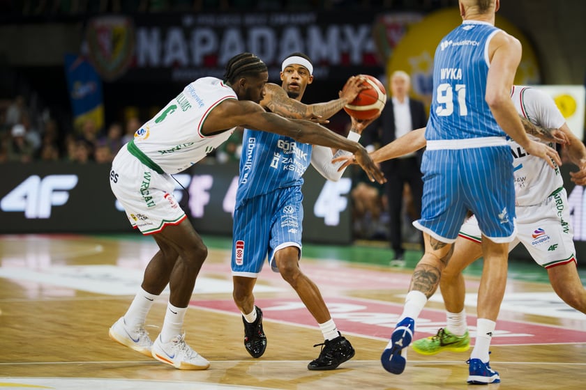 Powiększ obraz: Mecz koszykówki Śląsk Wrocław - Górnik Wałbrzych w Hali Stulecia 10 marca 2026 r.