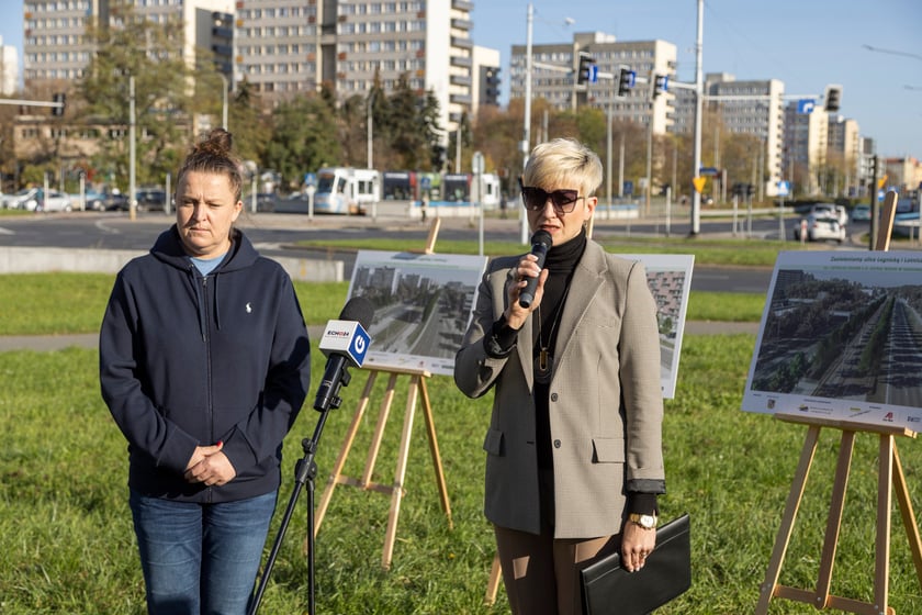 Konferencja prasowa dotycząca sadzenia drzew przy ul. Legnickiej i Lotniczej połączona z posadzeniem pierwszej lipy