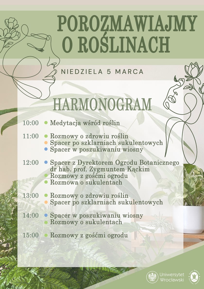 Harmonogram wydarzeń w Ogrodzie Botanicznym - 5 marca