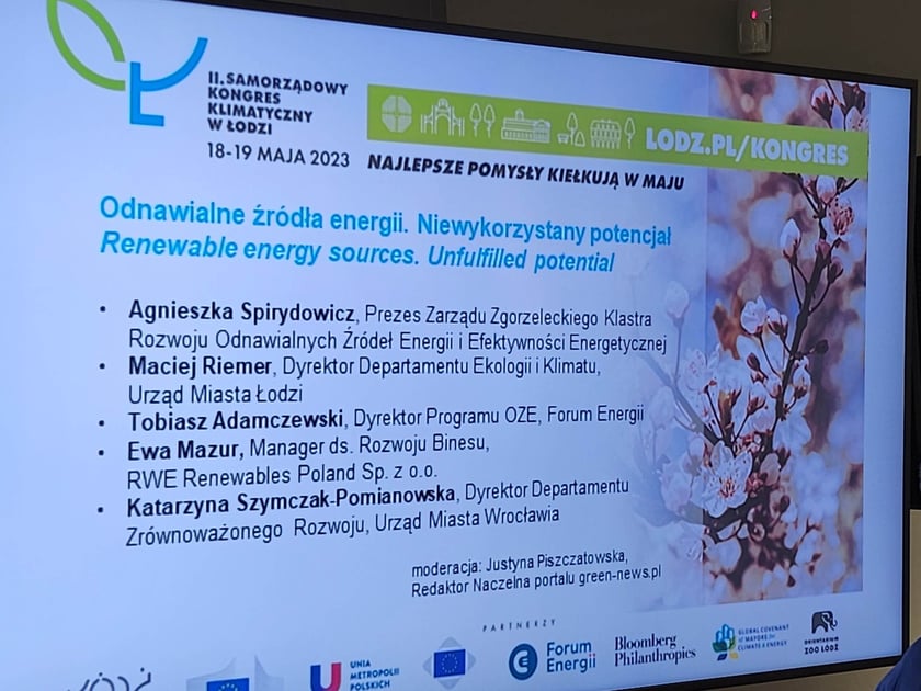 Informacja wyświetlana podczas debaty pt. Odnawialne źr&oacute;dła energii. Niewykorzystany potencjał