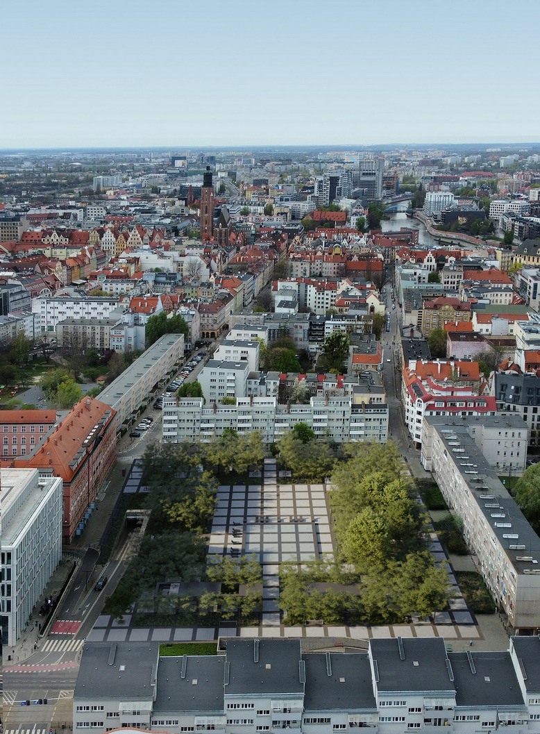 Wizualizacje zielonego placu Nowy Targ we Wrocławiu. Tak pięknie może być już w 2024 r.