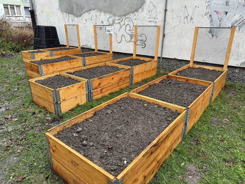 Ogródki warzywne we wrocławskich przedszkolach, które powstały w 2023 r. - projekt FOODSHIFT 2030