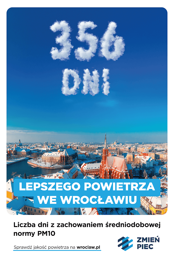 356 dni lepszego powietrza we Wrocławiu - plakat