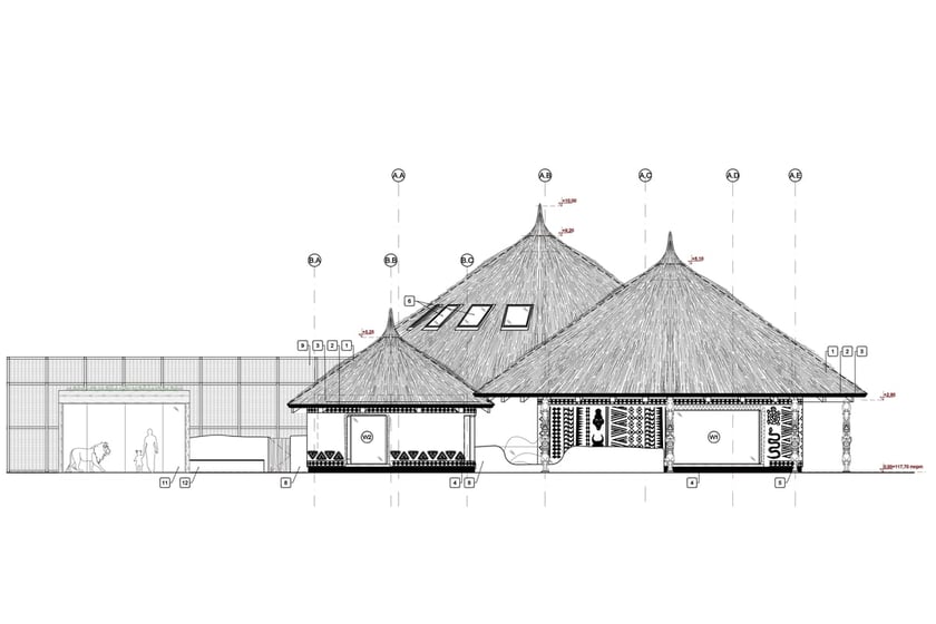 Projekt nowej Lwiarni w zoo Wrocław. 3 pawilony.&nbsp;