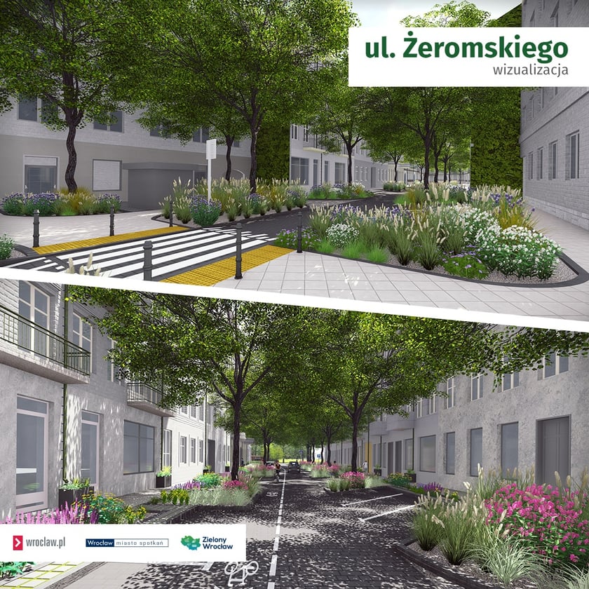 Zielona metamorfoza ul. Żeromskiego - wizualizacja