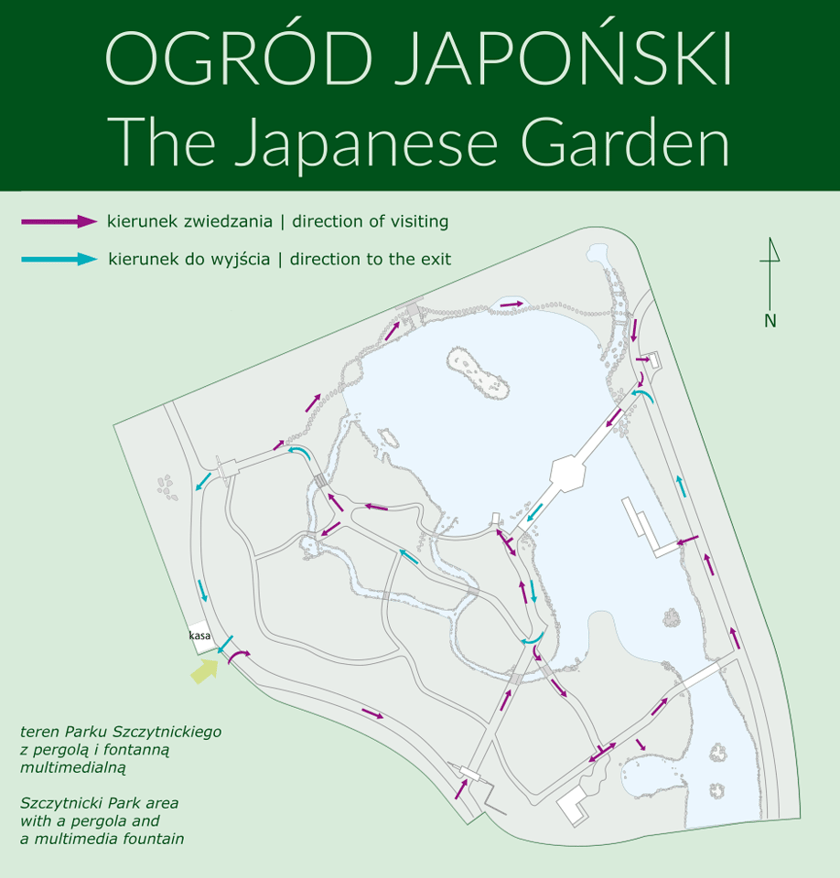 Powiększ obraz: Mapa Ogrodu Japońskiego we Wrocławiu
