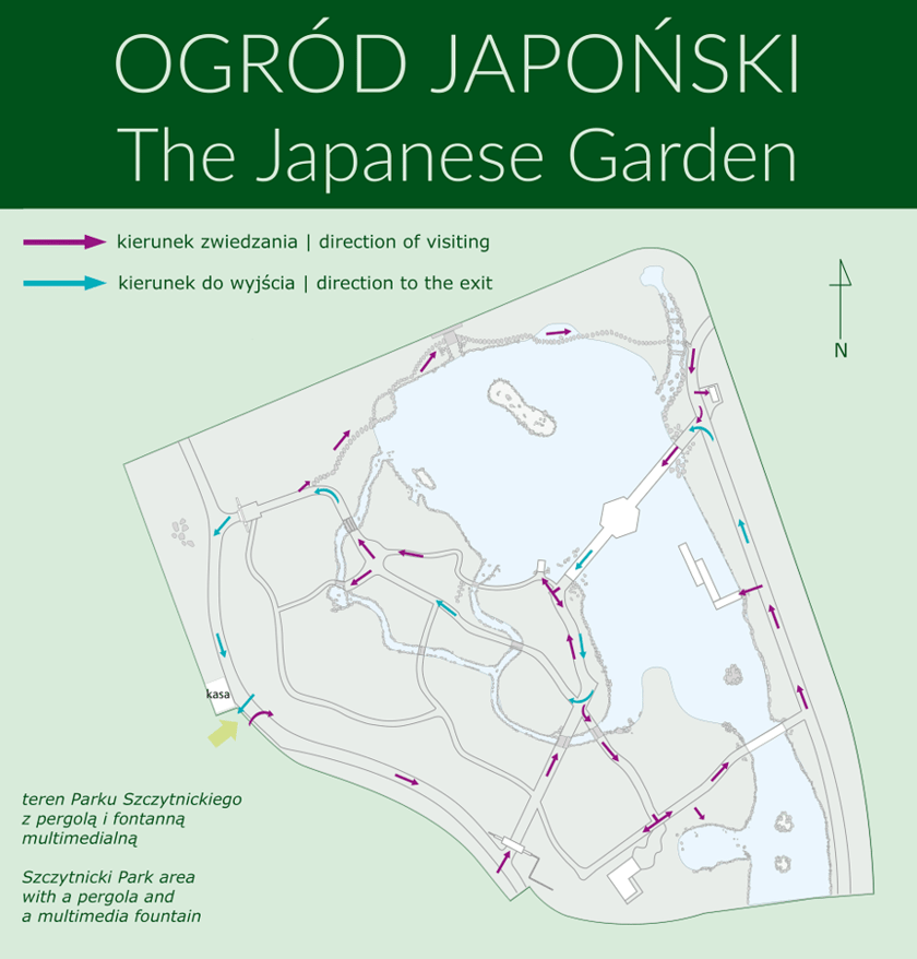 Mapa Ogrodu Japońskiego we Wrocławiu