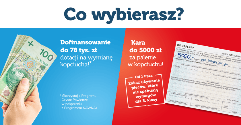 Co wybierasz? Dofinansowanie do 78 tys. zł czy karę do 5000 zł? Grafika ilustracyjna
