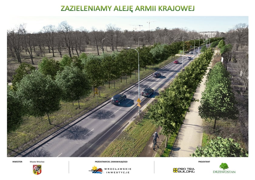 Wizualizacja zieleni przy Armii Krajowej