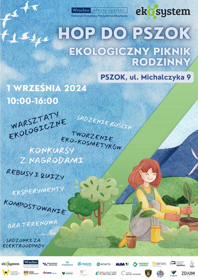 Plakat dot. rodzinnego pikniku w Ekosystemie