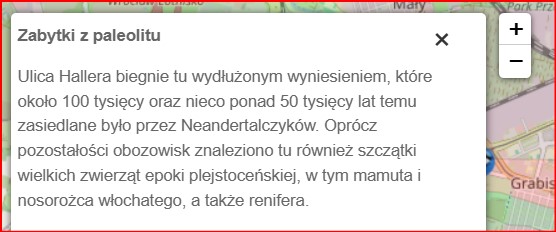 Notka dotycząca rejony, ktory zajmuje obecna ul. Hallera