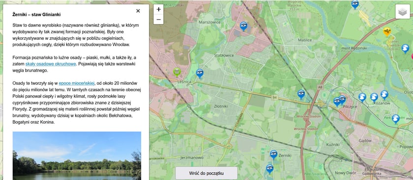 Interaktywna mapa Wrocławia na stronie Żywa Planeta&nbsp;