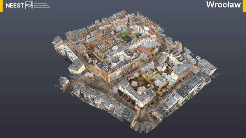 Efekt skanowania 3D obszaru pilotażowego w ramach projektu NEEST.