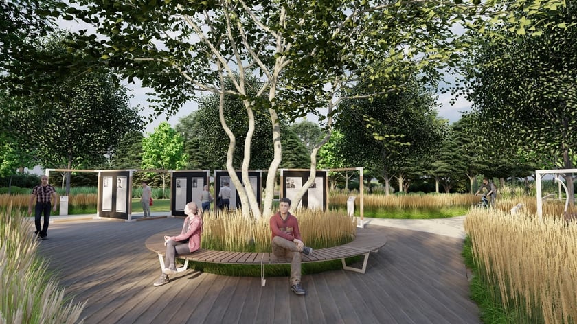 Wizualizacja - planowany park Literacki na Złotnikach (osiedle Leśnica)