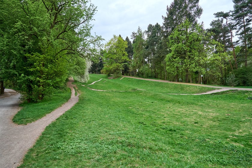 Wzg&oacute;rze Andersa położone na osiedlu Huby, między ulicami Petrusewicza, Borowską, Kamienną a Ślężną - 142 m n.p.m.