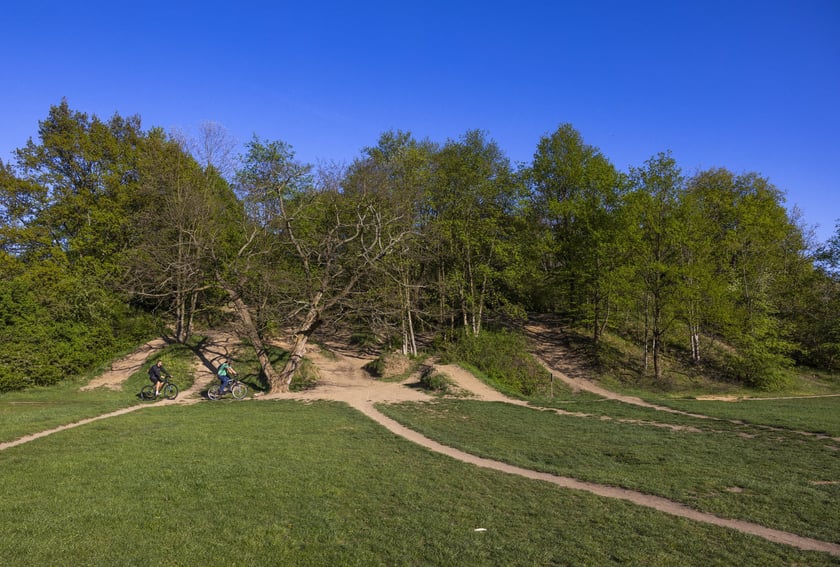 Wzgórze Andersa położone na osiedlu Huby, między ulicami Petrusewicza, Borowską, Kamienną a Ślężną - 142 m n.p.m.