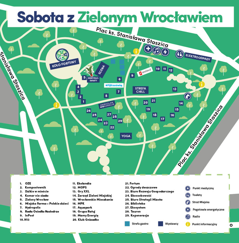 Sobota z Zielonym Wrocławiem - mapa stoisk