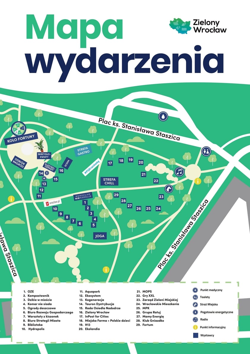 Sobota z Zielonym Wrocławiem - mapa stoisk