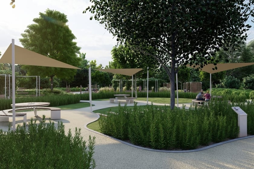 Wizualizacja Parku Literackiego na Złotnikach