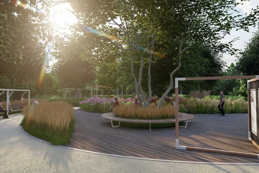 Wizualizacja Parku Literackiego na Złotnikach